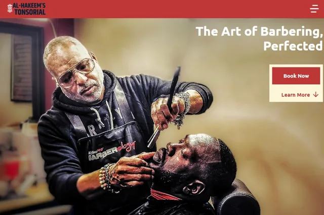 Al-Hakeem's Tonsorial barbershop website homepage